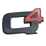 Scritta 3D baule in metallo Stelvio Q4 logo base nero, Compatibile con Alfa Romeo Stemma adesivo scritta portellone sportivo Stelvio Stelvio accessori Stelvio (Q4 nero)