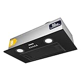CIARRA CBCB5913A Cappa Aspirante Incasso 52cm - 300m³/h - 3 Velocità - Doppia Modalità - Facile Installazione - Nero Elegante