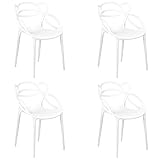 Totò Piccinni Sedia INFINITY EYE in Polipropilene Moderna Design Impilabile (Bianco, 4)