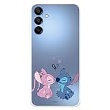 Custodia compatibile con Samsung Galaxy A15 5G Ufficiale Disney Angel & Stitch Beso per proteggere il tuo cellulare. Custodia in silicone trasparente flessibile con licenza ufficiale di Lilo & Stitch