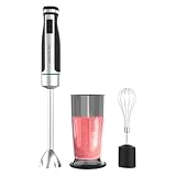 Cecotec Frullatore a Immersione XL PowerGear 1500 XL Cream. 1500W, Asta Extra Lunga, 21 Velocità + Turbo, Soft Touch, Antischizzi, Accessori Inclusi, Vaso 800ml, Facile da Usare e Pulire