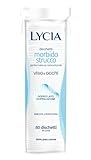 Lycia, Dischetti Struccanti Viso e Occhi, Tessuto Morbido in 100% Puro Cotone, Doppia Azione con Trame Diverse per Rimuovere il Trucco e Perfezionare la Detersione, Confezione 80 Dischetti