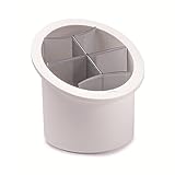 Snips Scolaposate con Separatori | Portaposate | Colore Bianco Grigio | Griglia Removibile | Made in Italy | BPA Free | 17 x 16 x 16.5 cm