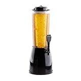 Relaxdays Torre di Birra con Rubinetto, Spillatore Dispenser, Trasparente, 2,5 Litri, BierTower, 50 x 23 x 18 cm, Nero, Cotone