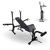 Mobiclinic® fitness, Panca palestra multifunzione, Pressfit, Regolabile, Pieghevole, Acciaio, Supporta fino a 250 kg, Supporto per barre, Ideale esercizi di forza casa