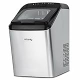 H.Koenig Macchina del ghiaccio professionale KBP40, 15kg in 24h, 2 formati di cubetti, Automatico, Silenzioso, collegabile al rubinetto, serbatoio 2,8L, Cubetti pronti in 6 min, 145W