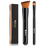 DUcare Pennello per fondotinta e pennello per correttore 2 pezzi Pennello Kabuki professionale a punta piatta per il viso Strumenti per il trucco in polvere minerale per miscelazione di