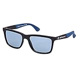 BMW M Motorsport BS0031 Occhiali da Sole Uomo, Occhiali da Sole Casual Leggeri, Forma Lente Rettangolare, Lenti Polarizzate Blu, Nero Opaco