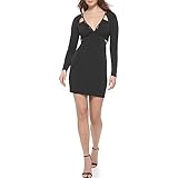 Guess Long Sleeve Ity Cut out Sheath Dress Vestito da Cocktail, Nero, 46 Donna