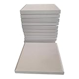 10pz Piastrelle Mattonelle Grezze 10x10 cm Semilavorate da Decorare in Terracotta Bianca per Ceramisti, Hobbisti, Creativi, Artigiani