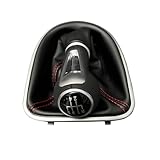Somivo Pomello del cambio a 5 marce in pelle PU con cuciture rosse per Seat Leon II Toledo III Altea XL 2005-2012