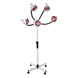 Salon, cuffia da parrucchiere, 750 W, lampada a infrarossi a 5 teste con 4 ruote universali regolabili in altezza, asta di supporto per asciugacapelli, 112-136 cm, per la cura dei capelli