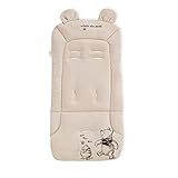 hauck Copriseduta Passeggino e Rimorchio Bici Universale, Disney Winnie the Pooh Beige - 70x37x3 cm Protezione Seduta Imbottita, in Cotone, Estate e Inverno, Compatibile con Cintura 5 Punti