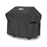 Weber Copertura per BBQ premium per serie Spirit & Spirit II 300, traspirante, resistente ai raggi UV e all'acqua, con chiusura in velcro per fissaggio - Nero (7183)
