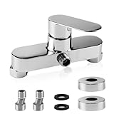 Miscelatore Doccia Argenteo, Rubinetto Doccia con Cartuccia Ceramica, Miscelatore per Doccia Cromato con Bocca G ½, Miscelatore Monocomando a Parete