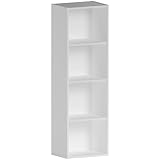 Vida Designs Oxford, Libreria a cubi a 4 Ripiani, in Legno, per esporre e conservare, per Ufficio e Soggiorno, Bianco