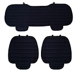 Auto Accessori Lupex Coprisedile Seduta 3 pezzi Universale Auto | Protezione Sedile 2 Anteriore e 1 Posteriore | Protector Comfort Automotive Cuscino Interni (Nero)
