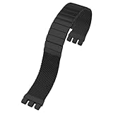 ROUREOX 316L Acciaio Inossidabile Cinturino Orologio Sostituzione, Braccialetto Orologio Interfaccia Specializzata Metallo Solido per SWATCH Irony YIS/YVS Collection-Nero 19MM