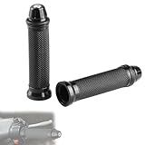 2 Pezzi Manopole Manubrio per Moto, 22mm + 24mm Manopole Universali per Moto, Manopole per Manubrio Antiscivolo in Gomma Alluminio per Scooter Motocross Ciclomotori