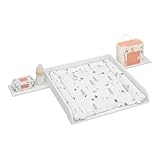 WOLTU Fasciatoio Neonato, Fasciatoio Universale per Cassettiera con 3 Bordi Rialzati, Profondità Regolabile 47-50 cm, in MDF, 160x80x10 cm (80x80 cm per Bambini)