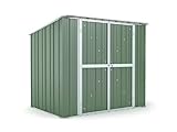 Box in Acciaio Zincato Casetta da Giardino in Lamiera 2.31 x 1.75 m x h2.02 m - 81 KG – 4.04 metri quadri (Verde)