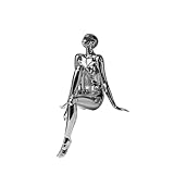 Statua femminile, manichino femminile nudo, manichino postura seduta femminile, scultura femminile seduta, decorazioni artigianali in resina argentata, figurine di scultura del corpo sexy(Silver)
