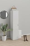 Dmora Armadio Guardaroba ad Anta Singola con Tre Ripiani Interni, Colore Bianco, cm 39 x 41 x h175, 1