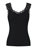 PIECES PCBARBERA Lace Top Noos Canotta, Nero, XL Donna