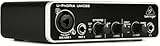 Behringer U-PHORIA UMC22 Interfaccia audio USB 2x2 Audiophile con preamplificatore microfonico Midas, Nero