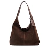 AZURAOKEY Borsa tote da donna in camoscio nero/marrone 2024 borsa hobo morbida borsa a tracolla grande borsa da lavoro da viaggio, Caffè, 370.00x250.00x110.00mm/14.57x9.84x4.33inch