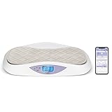 Hubble Connected Grow Bilancia pesaneonati Bluetooth intelligente con display LCD, monitoraggio del peso, fasciatoio morbido, tecnologia Tara & Hold e 4 sensori per un'eccellente precisione