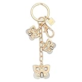 THUN - Portachiavi 3 charms farfalle - metallo, smalto a freddo - Collezione Sempre con me - 9.5 cm