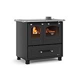 NORDICA Cucina a Legna Family 4,5 Dx Acciaio Porcellanato Potenza Termica Nominale 9 kW 258 m3 Riscaldabili Colore Nero Antracite