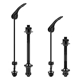 JSMTKJ 1 Paia Sgancio Rapido in Ferro ASSE Antetiore e Posteriore Mozzo Ruota per Bici Bloccaggio Rapido Ruota ASSE Antetiore e Posteriore per MTB (Nero)