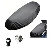 COMPATIBILE CON HONDA CN 250 TELO COPRISELLA IMPERMEABILE OJ M092 TG. L PROTEGGI SELLA ANTIPIOGGIA COPERTURA PER SELLA 120X75CM SADDLE COVER PER MOTO SCOOTER NERA