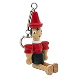 GICO Pinocchio Portachiavi in Legno, Lunghezza: 10 cm-Made in Italy - 9029