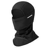 ROCKBROS Passamontagna Moto Invernale Termico con Pile Balaclava Sottocasco Caldo Multifunzionale per Ciclismo Sci Antivento Traspirante Unisex Taglia Unica Logo Riflettente Nero
