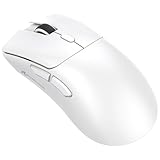 ATTACK SHARK Mouse R1 SUPERLIGHT da 59 g, sensore da gioco PixArt PAW3311, mouse da gioco wireless/cablato BT/2.4G, 6 DPI regolabili fino a 18000, batteria da 65 ore (Bianco)