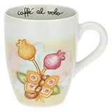 THUN - Mug con Farfalla - Linea Grace, Home Is Where Your Family Is - Cucina, caffè al Volo - Porcellana - 300 ml; Box: 19,5x12,5x11; Mug: Ø 8,5