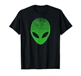 Alien Head Distressed T-Shirt I Aliens UFO Area 51 Roswell Maglietta