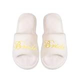 Ciabatte sposa morbida per essere pantofole bianche antiscivolo comode pantofole da sposa f con suole da 1cm (Bianche, Sistema Taglie Calzature EU, Adulto, Donna, Numero (range), Media, 38, 39)