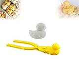 Goniome Stampo per Riso per Anatra, Stampo per Anatra di Riso, pinze per stampi per Riso per Anatra, stampi per Sushi Fai da Te,creatore di Palle di Neve per Anatra per Bambini (Giallo)