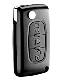 Jongo® - Guscio CE0523 Compatibile con Citroen C4 Picasso C4 Grand Picasso C5 | Cover Chiave Senza Lama | Batteria CR1620 Inclusa | Custodia Telecomando Citroen 3 Pulsanti