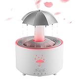 Umidificatori a fredda per camera da | Apparecchio per umidificare L Air 7 Colori Con Effetto Goccia Di Pioggia - Diffusore D Aromaterapia con Ombrello Rotante - Per Camera da