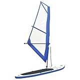 vidaXL Set Tavola Gonfiabile da SUP con Vela Tavola da Windsurf Prodotti per Surfisti Prodotti per Sport Acquatici Surf Blu e Bianco