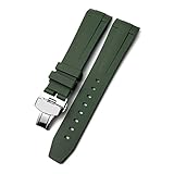 KGFDSGDS 19mm 20mm 21mm cinturino in gomma siliconica adatto per Longines Conquest HydroConquest L3 cinturino orologio impermeabile pin/fibbia pieghevole