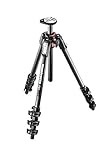 Manfrotto MT190CXPRO4 Treppiede Foto, Colonna Posizionabile a 90°, 4 Sezioni in Carbonio, per Fotocamera Mirorrless, DSLR Nero/Antracite