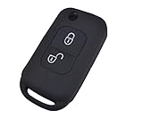 Cover Guscio Chiave in Silicone Gomma Compatibile Con Mercedes Benz W168 W202 W203 W208 W210 Classe A B C E CL 2 Tasti Portachiavi Custodia Morbido Protezione Telecomando Auto (Nero)
