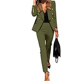 Tailleur da Donna Eleganti Offerte Completi 2 Pezzi Giacca Manica Lunga Risvolto e Pantalone Casual Tute Lavoro Autunno Inverno Curvy Abiti Donna da Cerimonia per Matrimoni e Feste