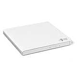 Hitachi-LG GP57EW40 Masterizzatore esterno DVD USB 2.0 portatile sottile DVD-RW CD ROM Rewriter per scrivania PC o computer portatile da scrivania Windows e Mac OS con connessione TV - Bianco